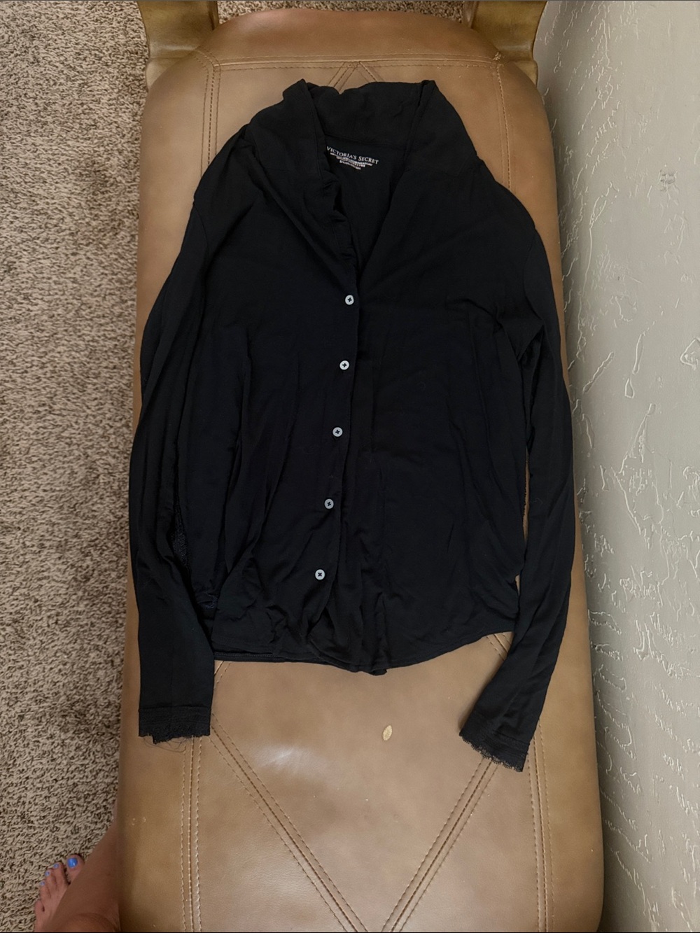 Black Button-Up Long Sleeve Shirt